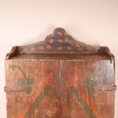 19THC SPANISH PAINTED 2 DOOR CUPBOARD - ADDITIONAL PHOTO 3