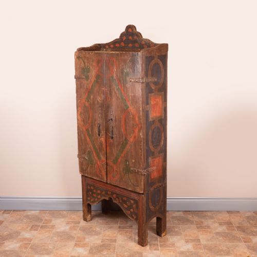 19THC SPANISH PAINTED 2 DOOR CUPBOARD - ADDITIONAL PHOTO 8