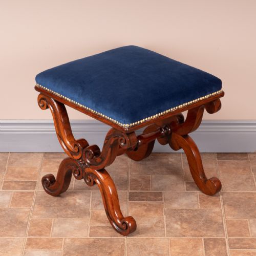 GOOD QUALITY19THC XFRAMED ROSEWOOD STOOL - ADDITIONAL PHOTO 1