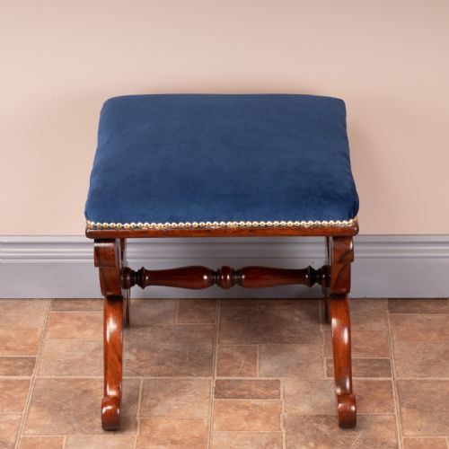 GOOD QUALITY19THC XFRAMED ROSEWOOD STOOL - ADDITIONAL PHOTO 3