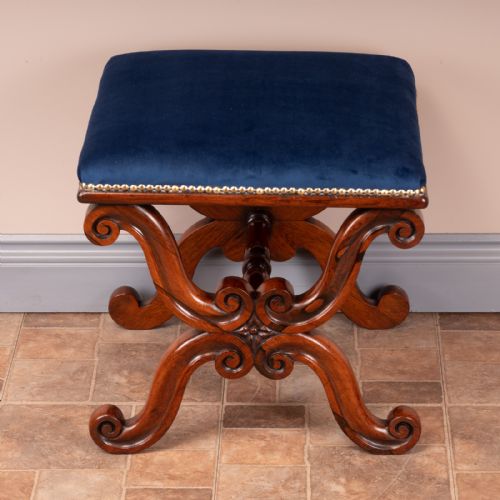 GOOD QUALITY19THC XFRAMED ROSEWOOD STOOL - ADDITIONAL PHOTO 5