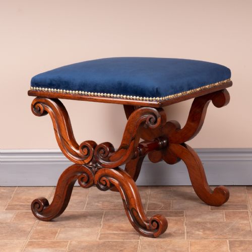 GOOD QUALITY19THC XFRAMED ROSEWOOD STOOL - ADDITIONAL PHOTO 7