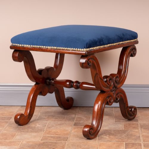 GOOD QUALITY19THC XFRAMED ROSEWOOD STOOL - ADDITIONAL PHOTO 9