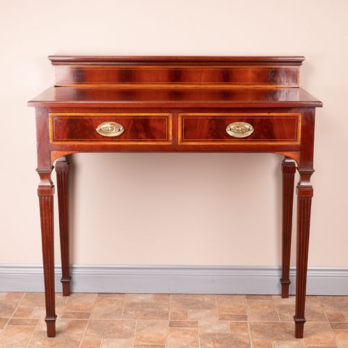 EDWARDIAN INLAID MAHOGANY 2 DRAWER SIDE TABLE - ADDITIONAL PHOTO 1