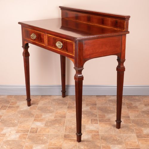 EDWARDIAN INLAID MAHOGANY 2 DRAWER SIDE TABLE - ADDITIONAL PHOTO 9