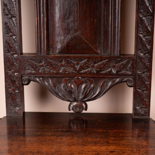 CARVED OAK HIGH BACKED SIDE CHAIR - ADDITIONAL PHOTO 8