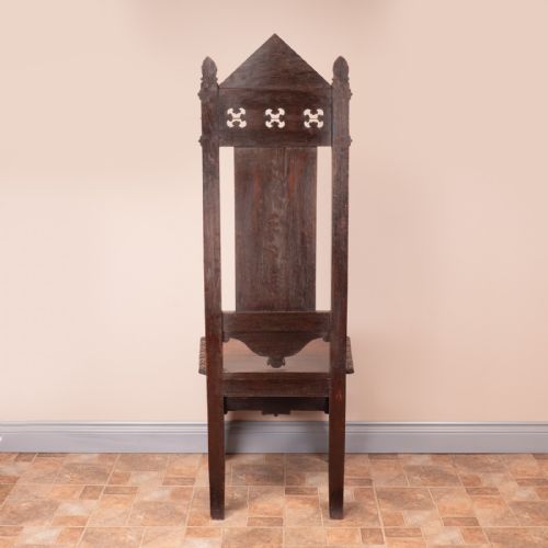CARVED OAK HIGH BACKED SIDE CHAIR - ADDITIONAL PHOTO 10