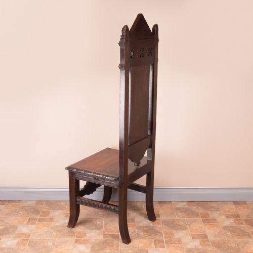CARVED OAK HIGH BACKED SIDE CHAIR - ADDITIONAL PHOTO 12
