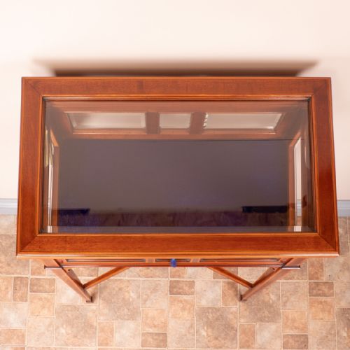 FINE QUALITY EDWARDIAN INLAID MAHOGANY BIJOUTERIE DISPLAY TABLE - ADDITIONAL PHOTO 3