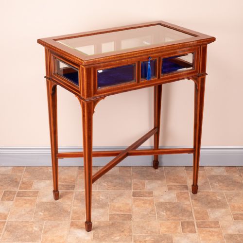 FINE QUALITY EDWARDIAN INLAID MAHOGANY BIJOUTERIE DISPLAY TABLE - ADDITIONAL PHOTO 6