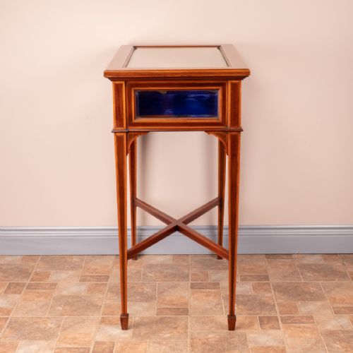 FINE QUALITY EDWARDIAN INLAID MAHOGANY BIJOUTERIE DISPLAY TABLE - ADDITIONAL PHOTO 8