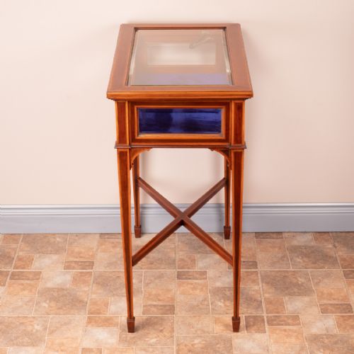 FINE QUALITY EDWARDIAN INLAID MAHOGANY BIJOUTERIE DISPLAY TABLE - ADDITIONAL PHOTO 12
