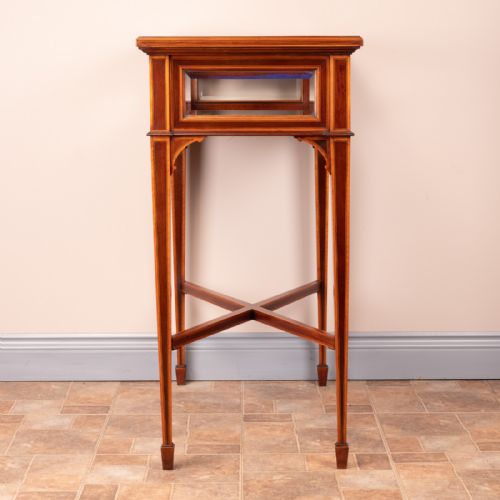 FINE QUALITY EDWARDIAN INLAID MAHOGANY BIJOUTERIE DISPLAY TABLE - ADDITIONAL PHOTO 13