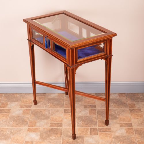 FINE QUALITY EDWARDIAN INLAID MAHOGANY BIJOUTERIE DISPLAY TABLE - ADDITIONAL PHOTO 16