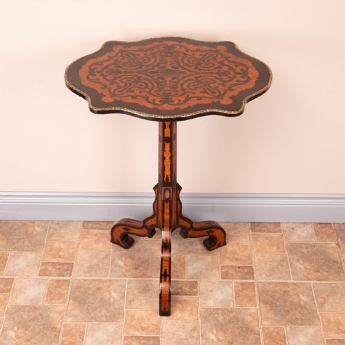 19thc marquetry tripod table - CATEGORY: ANTIQUE TABLES - DATED 19TH CENTURY
