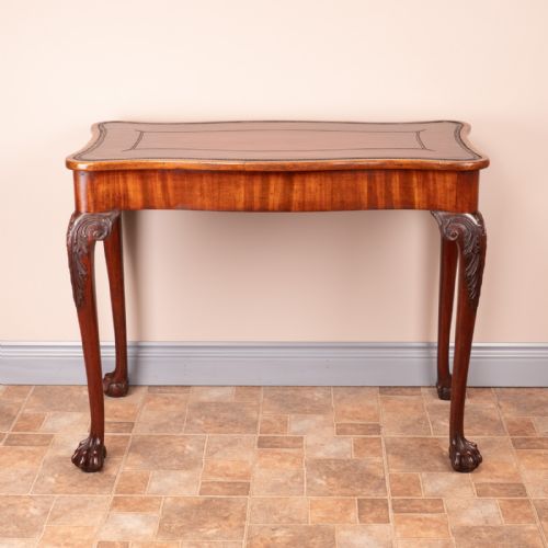 SERPENTINE SHAPED MAHOGANY WRITING TABLE - ADDITIONAL PHOTO 1