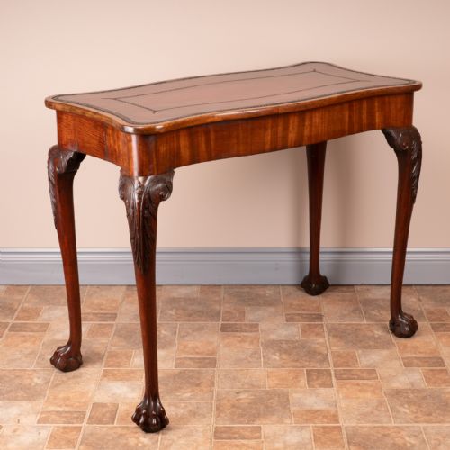 SERPENTINE SHAPED MAHOGANY WRITING TABLE - ADDITIONAL PHOTO 4