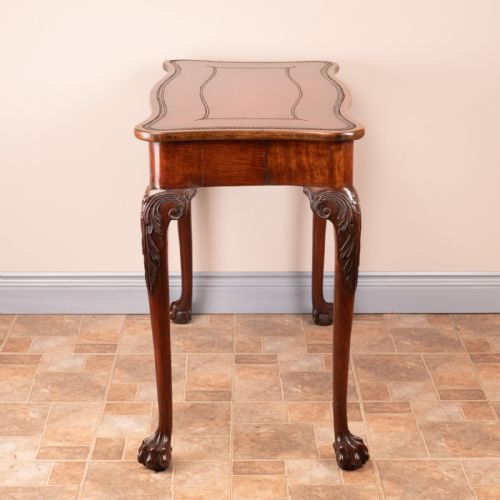 SERPENTINE SHAPED MAHOGANY WRITING TABLE - ADDITIONAL PHOTO 5