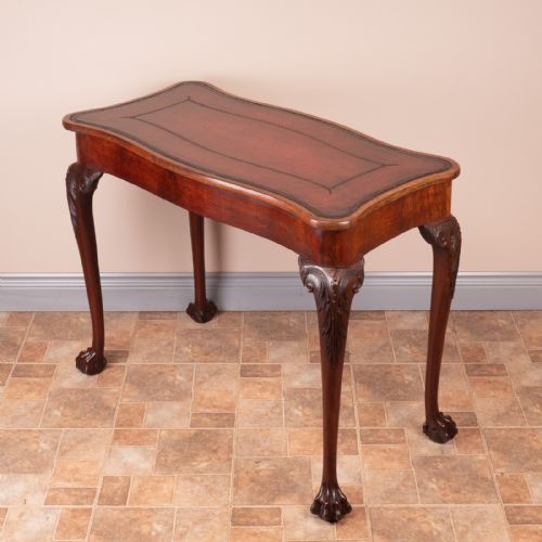 SERPENTINE SHAPED MAHOGANY WRITING TABLE - ADDITIONAL PHOTO 6