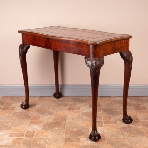 SERPENTINE SHAPED MAHOGANY WRITING TABLE - ADDITIONAL PHOTO 7