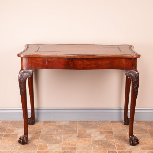 SERPENTINE SHAPED MAHOGANY WRITING TABLE - ADDITIONAL PHOTO 8