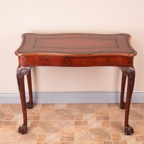 SERPENTINE SHAPED MAHOGANY WRITING TABLE - ADDITIONAL PHOTO 9