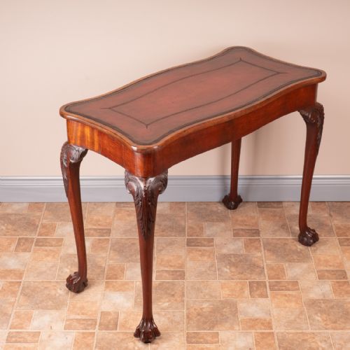 SERPENTINE SHAPED MAHOGANY WRITING TABLE - ADDITIONAL PHOTO 10