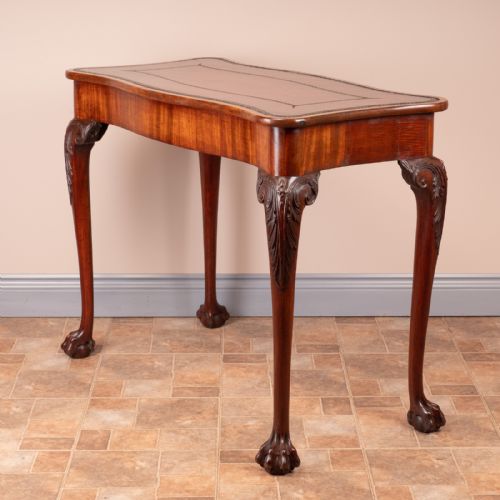 SERPENTINE SHAPED MAHOGANY WRITING TABLE - ADDITIONAL PHOTO 12