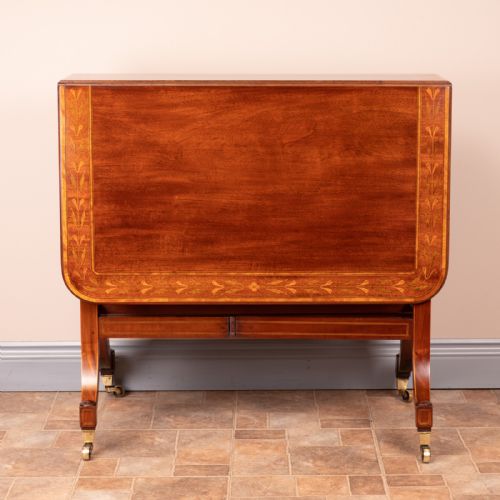 INLAID MAHOGANY EDWARDIAN SUTHERLAND TABLE - ADDITIONAL PHOTO 7