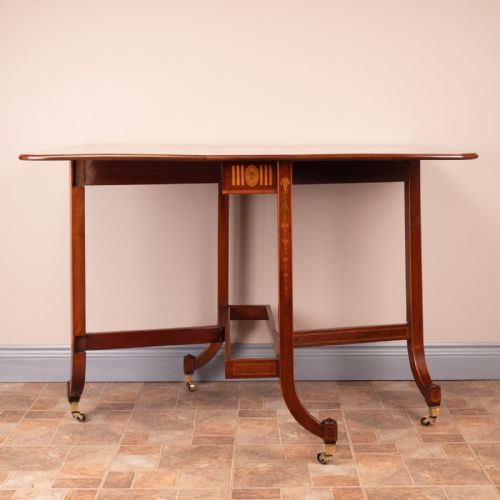 INLAID MAHOGANY EDWARDIAN SUTHERLAND TABLE - ADDITIONAL PHOTO 14