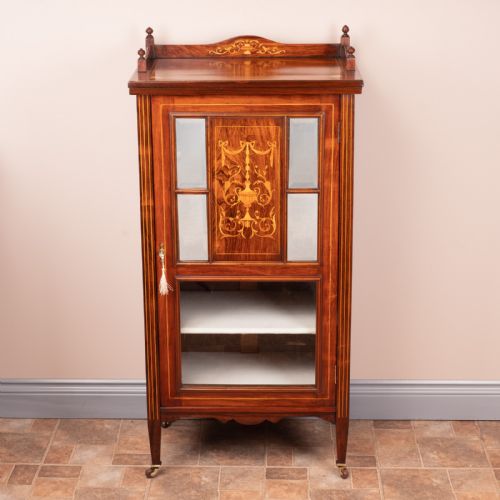 inlaid rosewood music cabinet - CATEGORY: ANTIQUE CABINETS - DATED EDWARDIAN