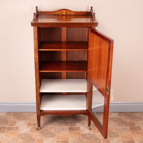 INLAID ROSEWOOD MUSIC CABINET - ADDITIONAL PHOTO 2