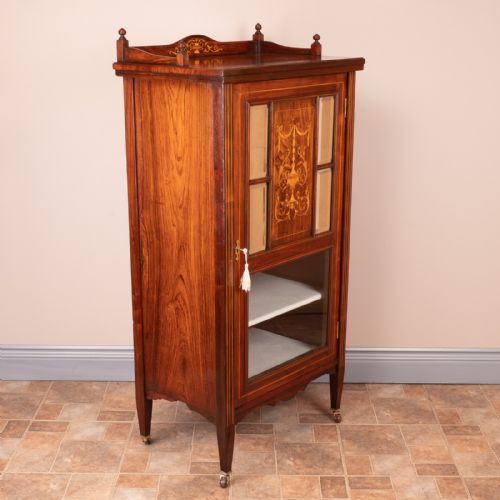 INLAID ROSEWOOD MUSIC CABINET - ADDITIONAL PHOTO 5