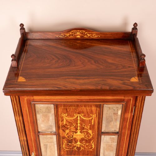INLAID ROSEWOOD MUSIC CABINET - ADDITIONAL PHOTO 9