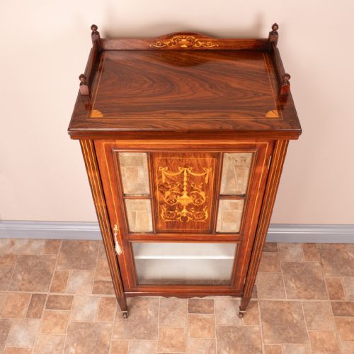 INLAID ROSEWOOD MUSIC CABINET - ADDITIONAL PHOTO 10