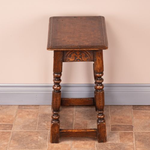 CARVED OAK JOINT STOOL - ADDITIONAL PHOTO 4