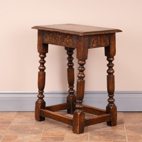 CARVED OAK JOINT STOOL - ADDITIONAL PHOTO 5