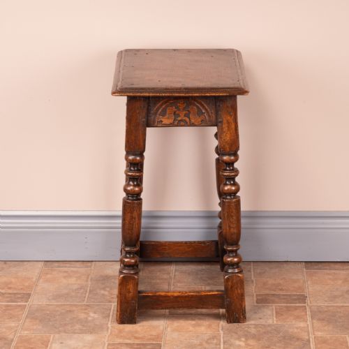 CARVED OAK JOINT STOOL - ADDITIONAL PHOTO 6