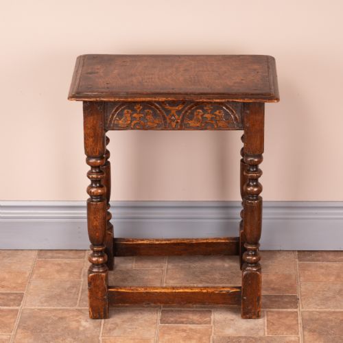CARVED OAK JOINT STOOL - ADDITIONAL PHOTO 7