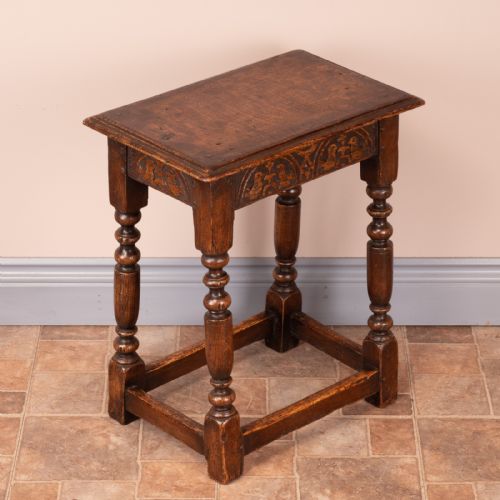 CARVED OAK JOINT STOOL - ADDITIONAL PHOTO 8
