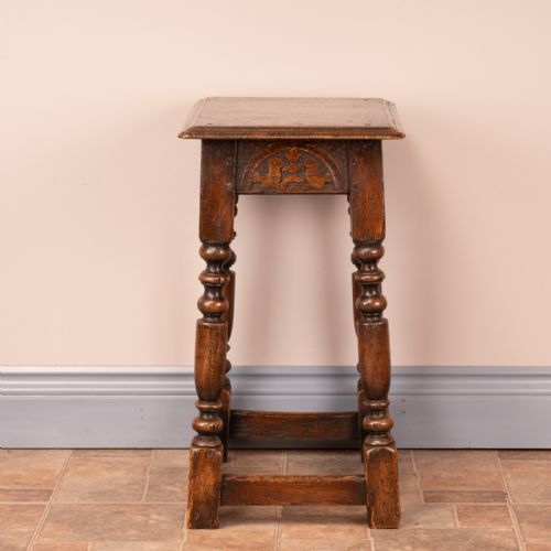 CARVED OAK JOINT STOOL - ADDITIONAL PHOTO 9