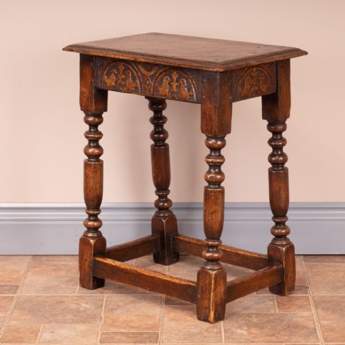 CARVED OAK JOINT STOOL - ADDITIONAL PHOTO 11
