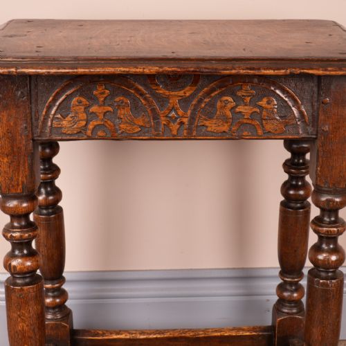 CARVED OAK JOINT STOOL - ADDITIONAL PHOTO 13
