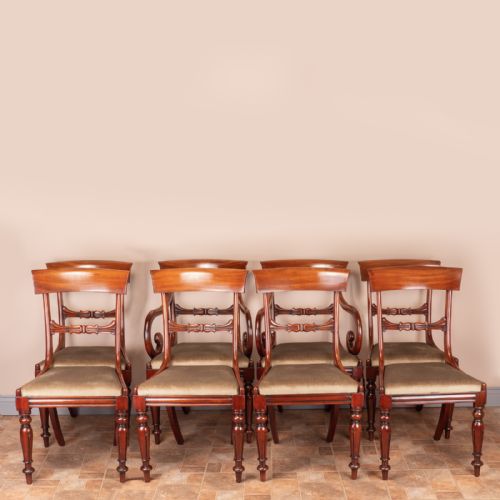 set of eight 19thc mahogany dining chairs - CATEGORY: ANTIQUE CHAIRS - DATED 19TH CENTURY