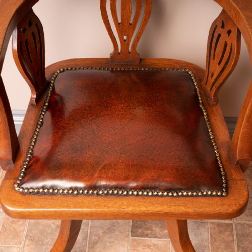 OAK REVOLVING OFFICE DESK CHAIR - ADDITIONAL PHOTO 2