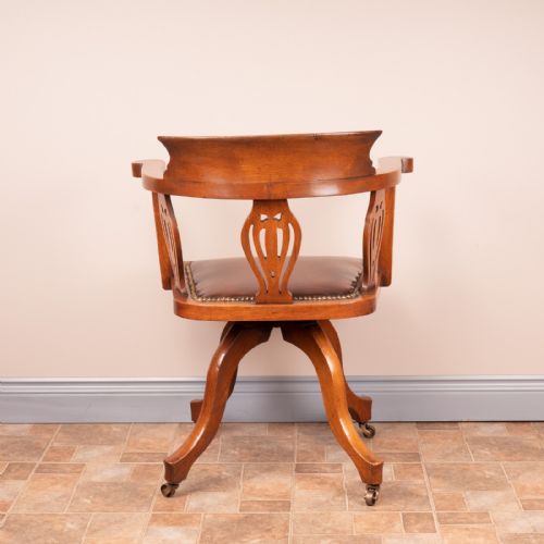 OAK REVOLVING OFFICE DESK CHAIR - ADDITIONAL PHOTO 6