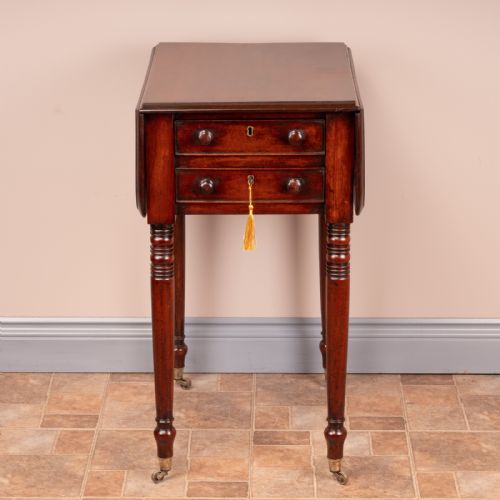 19THC MAHOGANY PEMBROKE WORK TABLE - ADDITIONAL PHOTO 1