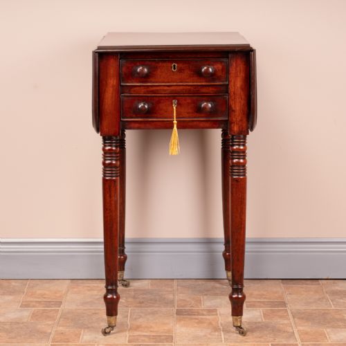 19THC MAHOGANY PEMBROKE WORK TABLE - ADDITIONAL PHOTO 2