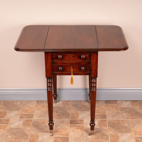 19THC MAHOGANY PEMBROKE WORK TABLE - ADDITIONAL PHOTO 9