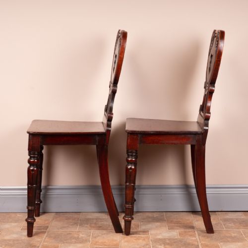PAIR OF 19THC MAHOGANY HALL CHAIRS - ADDITIONAL PHOTO 7